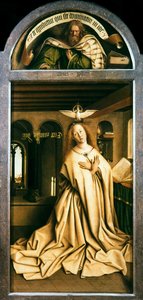 Gentin alttaritaulu. Mystisen karitsan palvonta: Neitsyt Annunciate, 1432. tekijältä Jan van Eyck