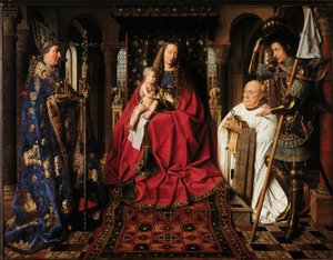 Neitsyt ja lapsi ja Canon van der Paele tekijältä Jan van Eyck