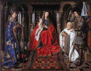 Neitsyt ja lapsi ja Canon van der Paele tekijältä Jan van Eyck
