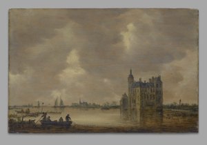 Linna joen rannalla tekijältä Jan van Goyen