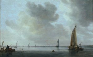 Kalastusveneet suistosta tekijältä Jan van Goyen