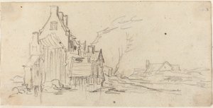 Taloja tien varrella tekijältä Jan van Goyen