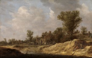 Maisema maaseudun asukkaiden kanssa tekijältä Jan van Goyen