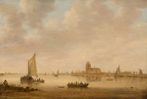 Näkymä Dordrechtiin Dordtse Kililtä tekijältä Jan van Goyen