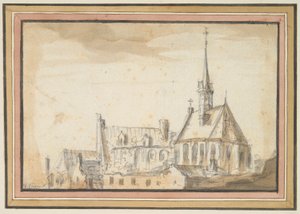 Näkymä kirkolle ja muihin rakennuksiin tekijältä Jan van Goyen