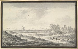 Näkymä joelle ja dyynit etualalla tekijältä Jan van Goyen