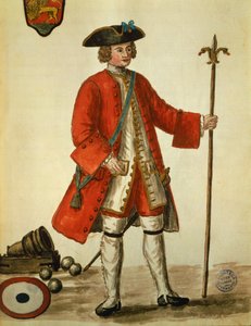 Venetsian laivaston tykistömies univormussa, otettu Giovanni di Grevembrochin (1731-1807) Venicesien puvuista Akvarelli tekijältä Jan van Grevenbroeck