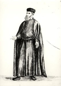 Venetsian arsenaalin työmiesten johtaja (akvarelli paperille) (m/w kuva) tekijältä Jan van Grevenbroeck
