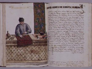 Nahkakultainen, venetsialainen (käsikirjoitus) tekijältä Jan van Grevenbroeck