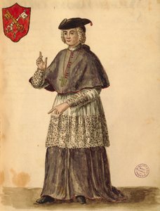 Paavin legaatti Serenissimassa, Jan van Grevenbroeck tai Giovanni Grevembroch (1731-1807), Gli Abiti de Veneziani, kuvitetusta pukukirjasta, akvarelli tekijältä Jan van Grevenbroeck