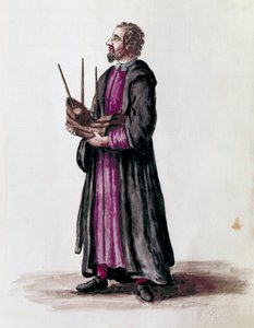 Laivaston arkkitehdin edustajana hän piti käsissään rakentamansa aluksen pienoismallia Detail. Akvarellipiirros ja muste Jan van Grevenbroeckin (tai Giovanni Grevembrochin (Grevenbroch) (1731-1807) käsikirjoituksesta "Venitsialaisten tulli" tekijältä Jan van Grevenbroeck