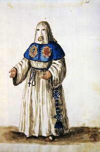 Ristin Kärsimyksen seurakunnan viitta (kynä & muste ja wc paperilla) tekijältä Jan van Grevenbroeck