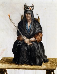 Noita, kuvitus lähes kaikenikäisten venetsialaisten puvuista, ahkerasti kerätty ja maalattu 1700-luvulla, Giovanni di Grevembroch (1731-1807) tekijältä Jan van Grevenbroeck