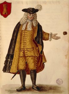 Espanjan suurlähettiläs, Jan van Grevenbroeck tai Giovanni Grevembroch (1731-1807), Gli Abiti de Veneziani, kuvitetusta pukukirjasta, akvarelli tekijältä Jan van Grevenbroeck