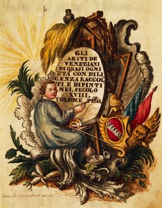 Venetsialainen mekko kaiken ikäisille, ahkerasti kerätty ja maalattu, 1700-luvulta, Giovanni Grevembroch, otsikkosivu
