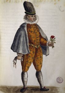Nuori venetsialainen, akvarelli Venetsialaisista vaatteista, lähes kaiken ikäisenä ahkerasti kerätty ja maalattu 1700-luvulla, Jan van Grevenbroek tai Giovanni Grevenbroich (1731-1807), Italia tekijältä Jan van Grevenbroeck