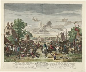 Paardenmarkt, n. 1702 War Horse Market / Mavors Paardemarkt (otsikko esineessä) tekijältä Jan van Huchtenburg