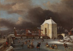 Näkymä Amsterdamin Heiligewegspoortille tekijältä Jan van Kessel the Elder