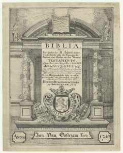Raamatun otsikkosivu vuodelta 1721 tekijältä Jan van Oosterom