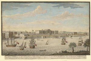 Fort William Bengalin kuningaskunnassa, joka kuuluu Englannin East India Companylle tekijältä Jan van Ryne