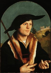 Pilgrim, n. 153040 (öljy kaarevassa masoniittipaneelissa) tekijältä Jan van Scorel