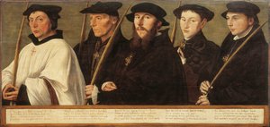 Viisi Utrecht Brotherhood of Jerusalem Pilgrims jäsentä, noin 1541 tekijältä Jan van Scorel