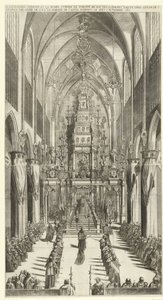 Lijkdienst voor Filips IV te Brussel, 1665 Palava kappeli ja Philippe IIIe roy des Espaignesin hautajaiskulkue, joka on tehty Ste. Gudule s:n järjestyksessä. ylimääräinen. Castel Rodrigon markiisi 4. ja 5. marraskuuta 1665 (otsikko esineessä)
