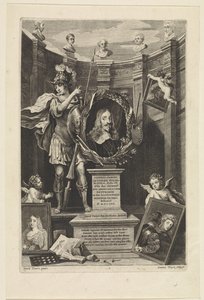 Itävallan arkkiherttua Leopold Williamin muotokuva taiteen keräilijänä Theatrum Pictorium (sarjan nimi) Nimisivu: David Teniers, Theatrum Pictorium, 1658