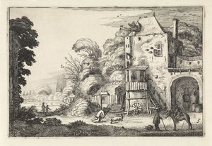 Hostal en un paisatge Paisatges (títol de la sèrie) Amenissimae aliquot requculae (títol de la sèrie) finlandès tekijältä Jan van de Velde (II)