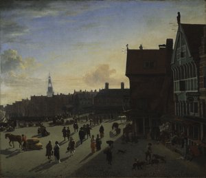 Dam ja Damrak, Amsterdam, n. 1663