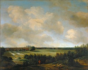 Haarlemin lähellä sijaitsevan Overveenin pyykkäriin ... tekijältä Jan van der the Elder Meer