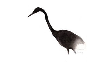 Haikara tussilla, n.2020 (muste paperille) tekijältä Janel Bragg