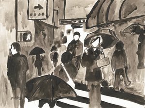 Manhattan Abstract II n.2014 (tussi paperille) tekijältä Janel Bragg