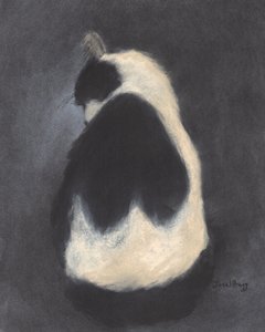Thomas kylvyssä, noin 2018 (pastelli ja hiili paperille). tekijältä Janel Bragg