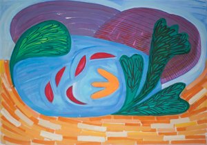 Loch Ardnamuchan, 2015 (akvarelli ja guassi) tekijältä Janet McKenzie