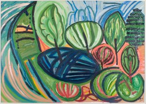 Wormiston Wood, kesä, 2007 (öljy kankaalle) tekijältä Janet McKenzie