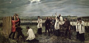 Itävaltalaiset teloittivat unkarilaiset upseerit Aradissa, Unkarissa 6. lokakuuta 1849 1893 (chromolitho) tekijältä Janos Thorma