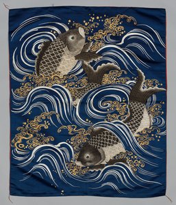 Lahjakansi (Fukusa), jossa Carp in Waves tekijältä Japan, Meiji period