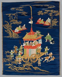 Brodeerattu Fukusa tekijältä Japan, late 19th early 20th century