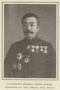Kenraaliluutnantti Baron Oshima, kolmannen (Nagoyan) armeijadivisioonan komentaja tekijältä Japanese Photographer