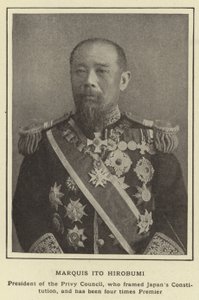 Markiisi Ito Hirobumi, salaneuvoston puheenjohtaja, joka laati Japanin perustuslain ja on ollut neljä kertaa pääministeri tekijältä Japanese Photographer