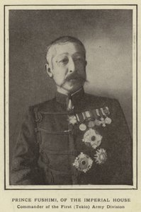 Prinssi Fushimi, keisarillisen talon ensimmäisen (Tokio) armeijadivisioonan komentaja tekijältä Japanese Photographer