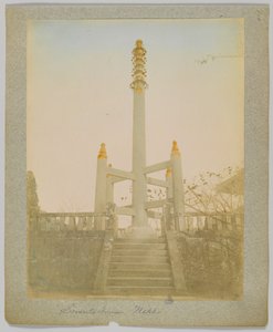 Sorento Tower, Nikko, Japani (käsinvärinen mustavalkokuva) tekijältä Japanese Photographer