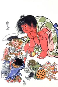 Demonit, 1800-luvun puoliväli (painettu) tekijältä Japanese School