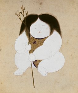 Gosho Ningyo (hovinukke: tyttö), 1800-luvun loppupuoli
vuosisata (väri silkille) tekijältä Japanese School