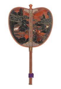 Gunbai, sotafani, Edo-kausi (helmiäinen punaisella lakalla) tekijältä Japanese School