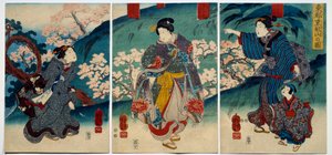 Japanilainen taide: naiset keväällä. 1800-luvun printin yksityinen kokoelma tekijältä Japanese School