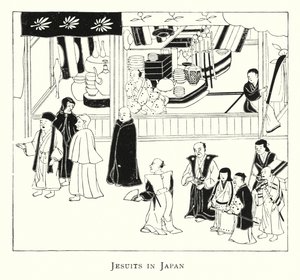 Jesuiitat Japanissa (litho) tekijältä Japanese School