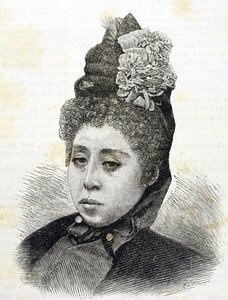 Meijin aikakausi. Japanin prinsessa Komatsu. Kuva vuodelta 1887 (kaiverrus) tekijältä Japanese School