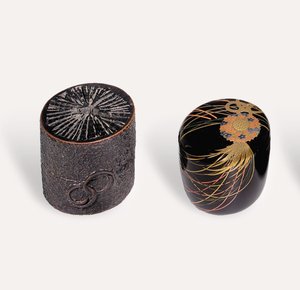 Nakatsugi tea caddy ja Natsume tea caddy, Edo-kausi tekijältä Japanese School